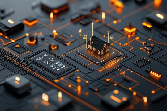 Smart home energy management technology automation design concept