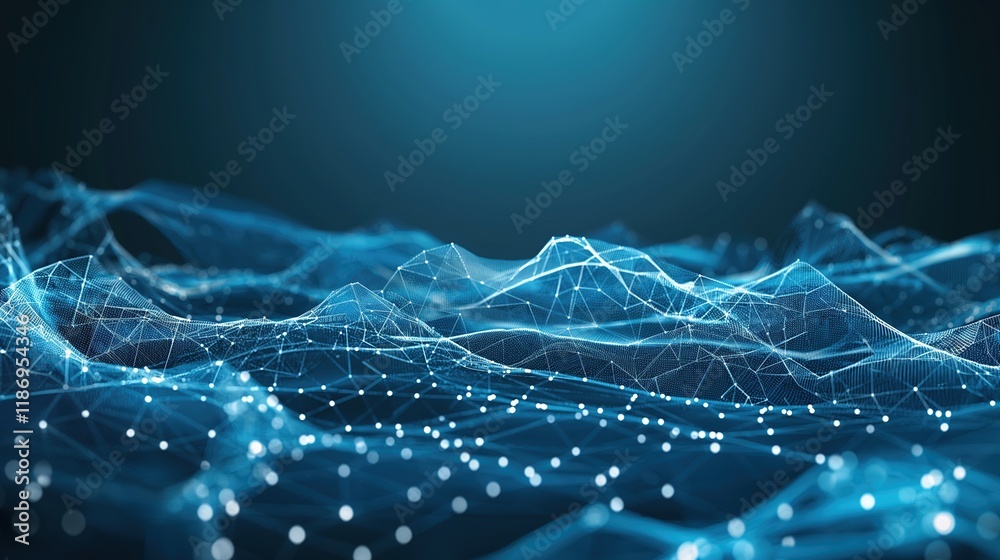 Wall mural futuristic digital network background with glowing circuit patterns, ideal for tech presentations an