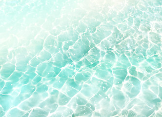 Caustic light deep wave vector design texture. Sea or ocean water background. Summer beach aestetic. Natural transparent underwater surface. Clean sparkling waterscape. Swimming pool aqua reflections.