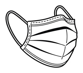 Vector graphic of a surgical mask for health and safety use