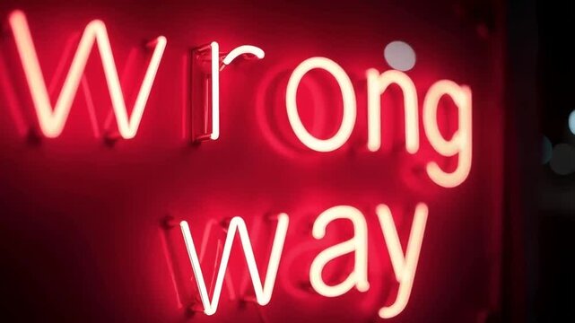 Wrong way, concept of a person lost and struggling to find their way