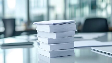 Stack of Papers on Modern Office Desk