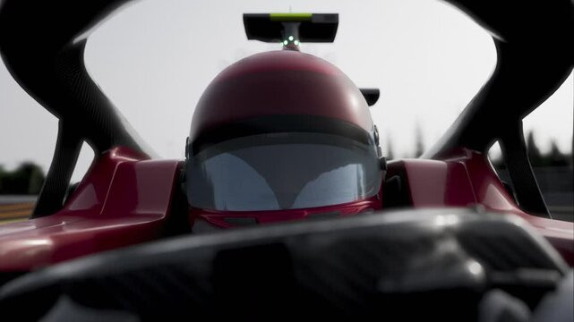POV skillfull pilot driver participating in a high-speed motorsport event