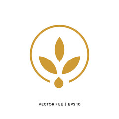 Logo design of cannabis flower and CBD liquid drop