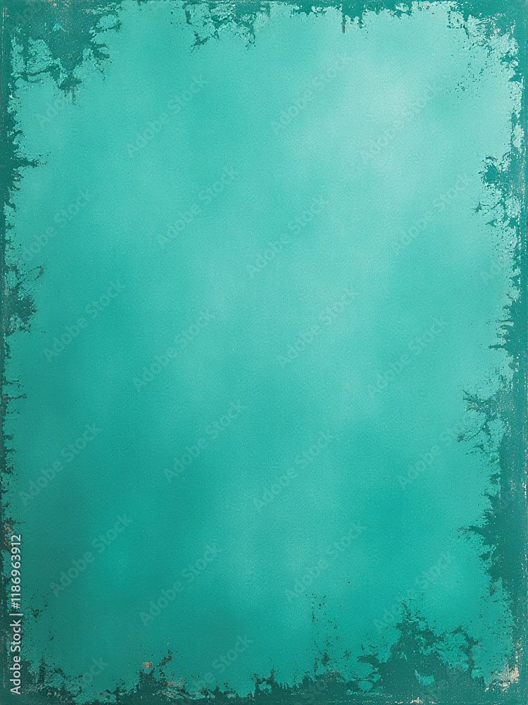 Poster A Grunge Texture With Green Turquoise Abstract Patterns Creates A Unique Background For Artistic Expression On A Scratched Wall Surface. 00003
