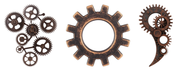 Vintage Mechanical Gears and Cogs Collection for Industrial and Artistic Use