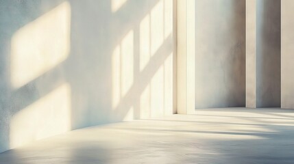 Fototapeta premium Modern Office Blank Wall with Soft Lighting and Minimalist Design