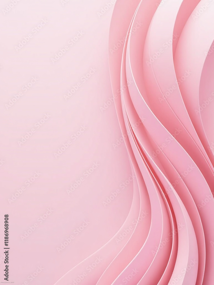 Poster A Graphic Design Featuring Smooth Abstract Lines On A Pastel Pink Background Creates A Unique Visual Effect Overall. 00003