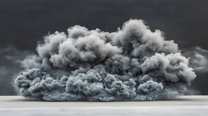 Elegant Grey Smoke on Black Background in High-Quality Photorealism