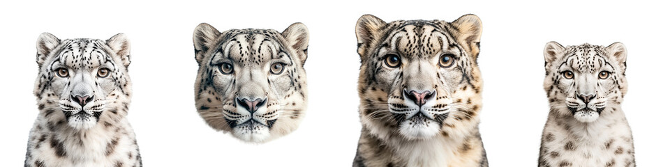 Snow Leopard Portraits Showcasing Unique Features and Expressions in Natural Habitat
