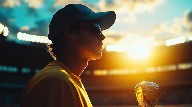 Triumphant Athlete at Sunset Stadium