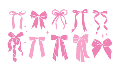 Cute Pink girly aesthetic bow set