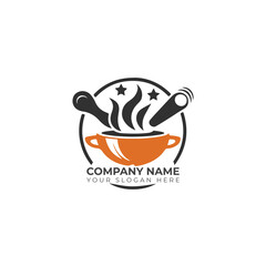 A professional restaurant logo here template design
