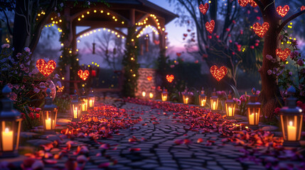 Fototapeta premium Valentine day in the night