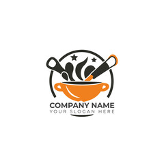 food Business Love to serve is the company tagline logo template