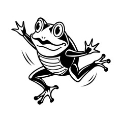 funny frog cartoon character