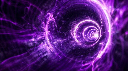 Vivid purple tunnel with glowing light effects creating a dynamic sense of movement and depth
