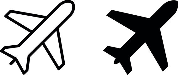 "Dynamic Airplane Vector Icon Set for Travel, Transportation, and Aviation Designs"