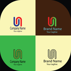 Commercial and professional latest unique logo design in four crafts of the same shape.