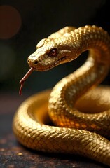 Fototapeta premium Chinese new year 2025, Year of the snake. Gold snake, Copy space for text