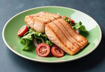 grilled steak with salad