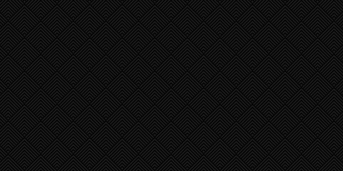 Overlapping Pattern Minimal diamond geometric waves abstract square wave line. dark black seamless tile stripe geometric create retro square line backdrop pattern background.