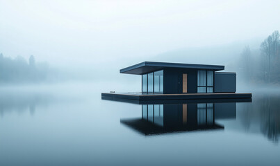 A single cabin on the lake