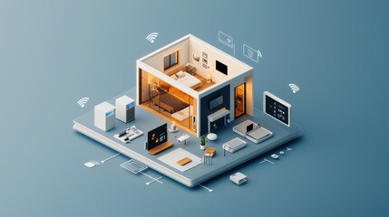 Obraz premium Enhancing home security smart iot alarm system for energy management