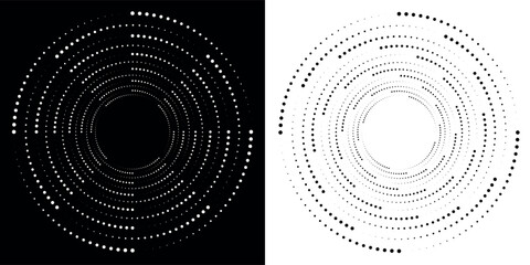 Halftone gradient. Dotted gradient, smooth dots spraying and halftones dot background seamless horizontal geometric pattern vector template set. unique dots modern circles