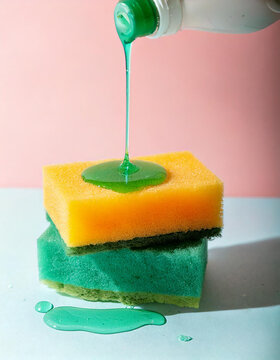 Esponja con detergente