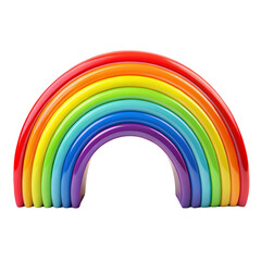 Abstract rainbow shape 3D rendering isolated on transparent background  
