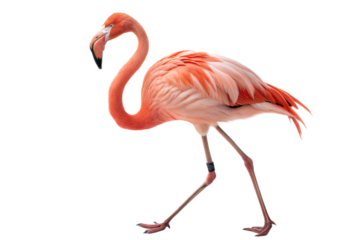 Pink Flamingo on Black Background