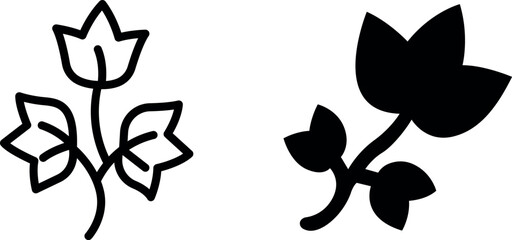 "Elegant Ivy Vector Icon Set for Nature and Botanical Designs"