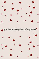 Valentines day background with heart and with text.