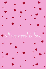 Valentines day background with heart and with text.