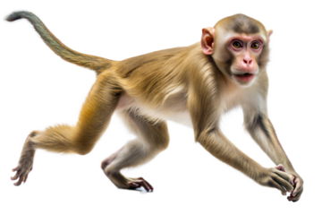 Monkey Jumping on Black Background