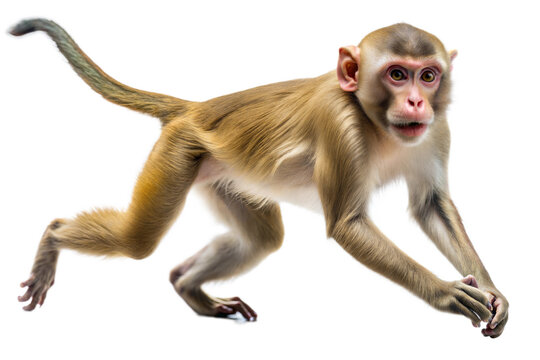 Monkey Jumping on Black Background