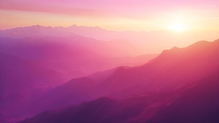Fototapeta premium Calming Sunset with Shades of Pink, Purple, and Orange Over Mountains