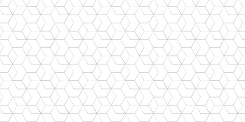Naklejka premium Seamless pattern with hexagon square cube geometric pattern shapes grid metal element texture design. vector tiles gradient science web tech connection triangle diamond honeycomb hexagon art.