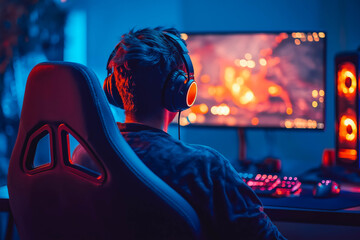 Video game developer working on a new video game.