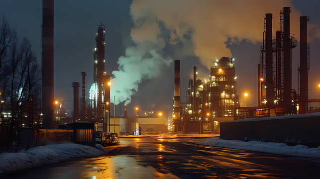 Berdsk: a russian city with a notable industrial past. Nightblaze. Illustration