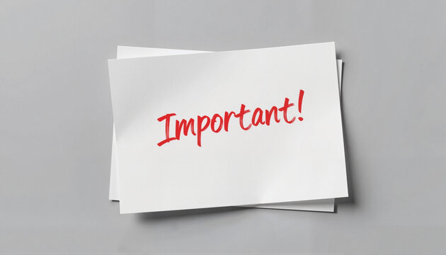 Important memo on folded paper against gray background, urgency, National Memo Day