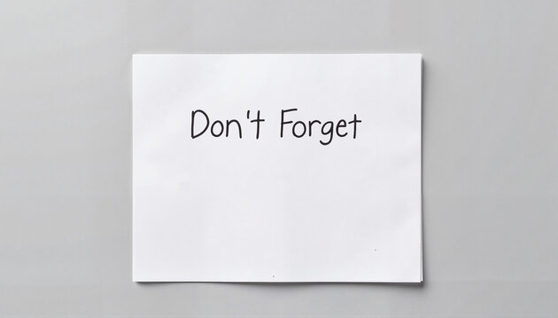 Minimalist notepad reminder on gray desk, focus on memory, National Memo Day - Powered by Adobe