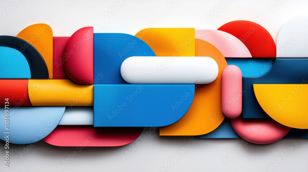 Fototapete bold and modern abstract artwork featuring contrasting colors and geometric shapes. this vibrant pie