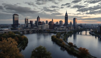 Fototapeta premium Stunning Skyline of Scranton, Pennsylvania at Dusk