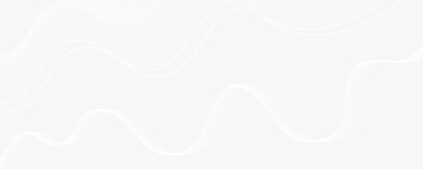 Abstract white wave and dotted line background. Modern geometric background