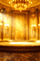 Fototapeta premium Luxurious golden hall, blurred background.