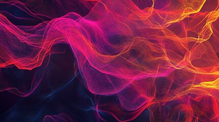 Obraz premium Colorful Abstract Technology Mesh with Particles and Lines