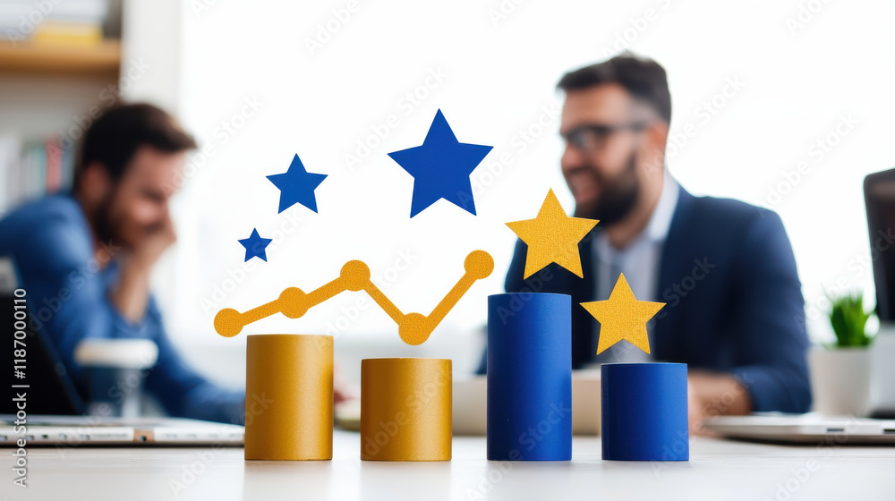 Aufkleber analyzing customer feedback through surveys, business growth, and data visualization are key element