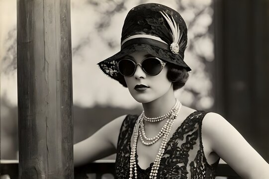 vintage woman 1920s flapper classic beauty fashion